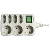 Emos Ilgintuvas PS1721, 1,5 m, 3x2P+PE+4x2P VOKIEČIŲ, PVC, 2300 W, su jungikliu, vaikų apsauga