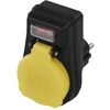 Emos Lizdas su jungikliu P00292, 1x2P+PE, 3 680 W, IP44, juoda, vaikų apsauga