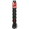 Emos Pailgintuvas PC1521R, 1,5m, 5x2P+PE, 3680W, PVC, su jungikliu, vaikų apsauga