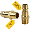 EURO jungtis su išoriniu sriegiu 1/4 colio (2 vnt.) „Powerplus“