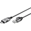 Goobay 74404, USB 3.1 A tipo, RJ45, 3 m, juodas, sidabrinis