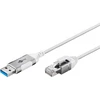 Goobay 74377, USB 3.0 A tipo, RJ45, 1 m, baltas