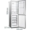 Gorenje NRK418DCS4 20011878 Šaldytuvas su šaldikliu, 256l, 184kWh per metus, D klasė, 36dB, NoFrost Plus, LED apšvietimas