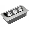 GTV Stalinis prailgintuvas 3x schuko lizdas, be laido, aliuminis