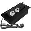 GTV Furniture socket 2x schuko socket, USB A+C, without cable, juodas