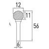 HOGERT Ball nose metal cutter D, 12x11