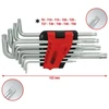 L- raktų komplektas TORX ,T8-T50, 10vnt, ilgi, KS Tools