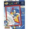 Ravensburger CreArt dažymas pagal skaičius Sonic, 18x24cm, 14 akrilo dažai, teptukas, rėmelis, nuo 9 metų