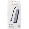 Sbox H-999 7in1 USB-C HUB, Sidabrinis