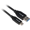 Sharkoon USB 3.2 Gen 2 Kabelis, USB-A Stecker > USB-C Stecker (juodas, 1 Meter)