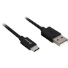 Sharkoon USB 2.0 Kabelis, USB-A Stecker > USB-C Stecker (juodas, 0,5 Meter)