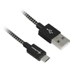 Sharkoon USB 2.0 Kabelis, USB-A Stecker > Micro-USB Stecker (juodas/grau, 0,5 Meter, gesleevt)