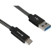 USB kabelis Sharkoon USB-A - USB-C 0,5 m Juodas (404495102703)