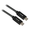 Sharkoon USB 3.2 Gen 2 Kabelis, USB-C Stecker > USB-C Stecker (juodas/grau, 0,5 Meter, gesleevt)