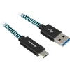 Sharkoon USB-A – USB-C USB laidas 1 m Juoda ir mėlyna (4044951027125)