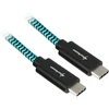 Sharkoon USB 3.2 Gen 2 Kabelis, USB-C Stecker > USB-C Stecker (juodas/hellblau, 0,5 Meter, gesleevt)