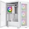 Silentware Air 100 AIR100WHITE, kompiuterio korpusas, baltas, Extended ATX, grūdintas stiklas, 2x USB 3.0, 4 ventiliatoriai