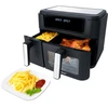 Steba dviguba karšto oro gruzdintuvė HF 9500 DUO 269500, 2400W, 9,5l, 60-200°C, 60min laikmatis, 10 automatinės programos, ekranas