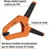 Spyruoklinis spaustuvas 17702, ruošinio storis max.76mm, apžiojimo gylis max.110mm bendras Truper®