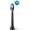 6 dalių šepetėlių galvučių pakuotė Philips Sonicare Sensitive HX6056/88, juodos spalvos
