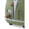 DELONGHI Icona Vintage Toaster CTOV 2103.GR 900W, Nerūdijantis plienas, Crumb tray, Defrost, Žalias/Damaged package
