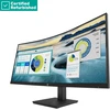 Hewlett Packard (HP) RENEW Sidabrinis HP P34hc G4 Curved Charging Monitorius - 34" 3440x1440 WQHD 250-nit 100Hz AG, Curved, VA, USB-C(65W)/HDMI/DisplayPort, 4x USB-A, speakers, height adjustable/tilt, 1 metai