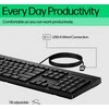HP 125 G2 Klaviatūra su USB jungtimi su laidu, Sanitizable, Copilot Key - Juodas - US ENG