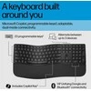 HP 685 Comfort belaidis „Bluetooth“ bangų formos klaviatūra su delno atrama - dviejų režimų, dezinfekuojamas, programuojamas, reguliuojamo kampo, pakreipimo, atsparus išsiliejimui - Juodas - US ENG