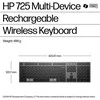 HP 725 Belaidė klaviatūra - Multi-Device, Dual-Mode, Programmable, Rechargeable - Nightfall Juodas, spill resistant - ENG