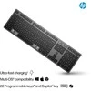 HP 725 Belaidė klaviatūra - Multi-Device, Dual-Mode, Programmable, Rechargeable - Nightfall Juodas, spill resistant - ENG