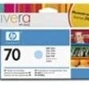 Hewlett Packard (HP) HP nr.70 Rašalo krepšelis. Šviesiai žalsvai mėlyna su Vivera rašalu (130 ml)
