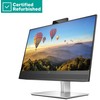 Hewlett Packard (HP) RENEW Sidabrinis HP E24m G4 FHD Conferencing Monitorius - 23.8" 1920x1080 FHD 300-nit 75Hz AG, IPS, USB-C(65W)/HDMI/DisplayPort Daisy-Chain, 4x USB-A, speakers, 5MP webcam, RJ-45 LAN, height adjustable/tilt/swivel/pivot, 1 metai (Atnaujinta)