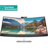 Hewlett Packard (HP) RENEW Sidabrinis HP E34m G4 Curved Conferencing Monitorius - 34" 3440x1440 WQHD 400-nit 75Hz AG, Curved, VA, USB-C(65W)/HDMI/DisplayPort, 4x USB-A, speakers, 5MP webcam, RJ-45 LAN, height adjustable/tilt/swivel, 1 metai (Atnaujinta)