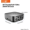 HP Thunderbolt 4 Ultra Dock - OPENBOX - G6 280W w/Combo Cable - 5x USB-A, 2x USB-C, 1x USB-C Thunderbolt 4, 2x DisplayPort, 1x HDMI, 1x RJ-45, Meteor Sidabrinis, 3 metai (Pažeista pakuotė)