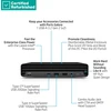 Stacionarus kompiuteris Hewlett Packard (HP) RENEW Sidabrinis HP Elite 800 G9 Mini - i5-14500T, 8GB, 256GB SSD, USB Mouse, Win 11 Pro, 1 metai