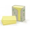 Ekologiškas lipdukų bloknotas „Post-it TOWER“, 76 x 127 mm, pastelinės geltonos spalvos, 16 vnt. po 100 lapų (3M0282)