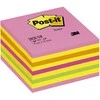 3M Lipnūs lapeliai Post-it Ledinukai kubas, 76 x 76 mm, 450 laplių, neoninių rausvų spalvų derinys