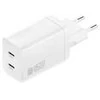 Laidinis įkroviklis 4smarts PDPlug Dual 45W GaN 2xUSB-C baltos spalvos