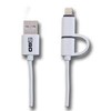Kabelis USB 2GO USB-A - microUSB + Lightning 1 m Baltas (795637)