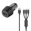 Įkroviklis 2GO 2GO automobilinis pakrovėjas 3000mA 3in1 Micro-USB, Lightning, USB-C sw