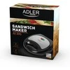 Sumuštinių keptuvas Adler | Sumuštinių keptuvė | AD 3015 | 750 W | Lentelių skaičius 1 | Kepinių skaičius 2 | Juodas