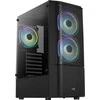 „Aerocool Quantum Mesh v3 Midi-Tower“, RGB, grūdintas stiklas - juodos spalvos