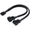 Kabelis AKASA 4-pin PWM, 0.1m, juodas / AK-0022