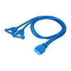 Adapteris su kabeliu Akyga AK-CA-62 2x USB A 3.0 A (f) / USB 19 pin (f) 65cm