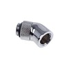Alphacool Eiszapfen Adapteris 45 Degree G1/4 Inch Male to G1/4 Inch Female – Rotatable, Chrome Sidabrinis