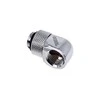 Alphacool Eiszapfen Adapteris 90 Degree G1/4 Inch Male to G1/4 Inch Female – Rotatable, Chrome Sidabrinis
