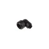 Alphacool Eiszapfen connector 90 degrees G1/4 inch female thread to 16mm outer diameter hard tube – juodas