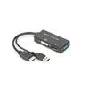 Assmann Electronic ASSMANN HDMI konverteris kabelis HDMI - DP+DVI+VGA M-F/F/F 0 2m 3 in 1 Multi-Media kabelis CE bl auksinis