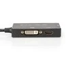 Šakotuvas Assmann Electronic ASSMANN DisplayPort konverteris kabelis DP - HDMI+DVI+VGA M-F/F/F 0 2m 3 in 1 Multi-Media kabelis CE bl auksinis