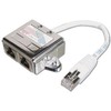 Assmann Electronic Assmann elektroninis ASSMANN T adapteris RJ45 CAT5e 19cm 1xRJ45 M iki 2xRJ45 F masinis